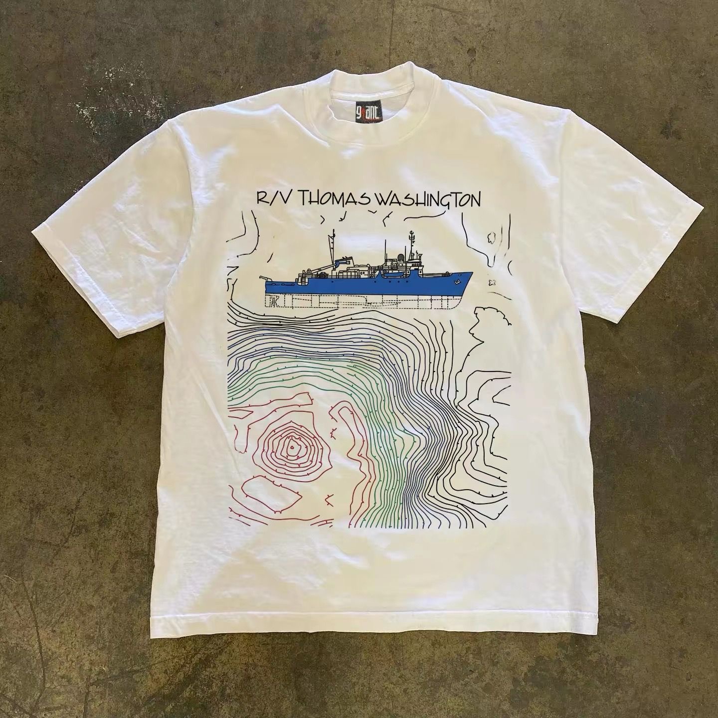 Embroidery Normal Map - Y2K American Vintage Ocean Tee Women