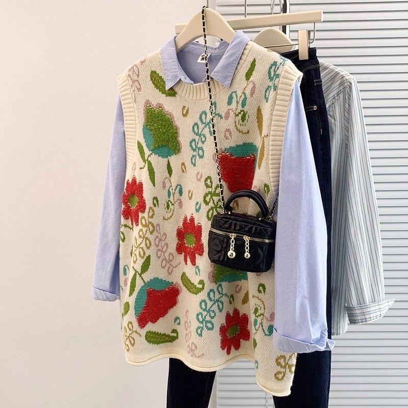 Embroidery Artist - Top Women's Autumn Artistic Youthful Round