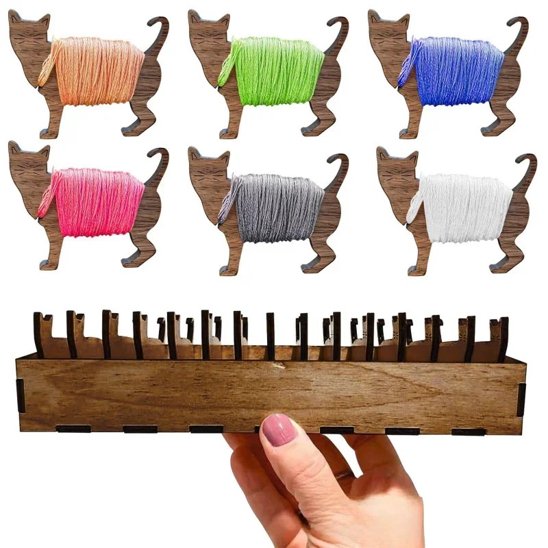 Embroidery Rabbit - 2026 Wooden Rabbit Spool Set with