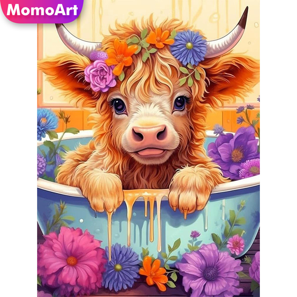 Embroidery Design Patterns Flowers - Momoart Counted Cross Stitch Cow Animal