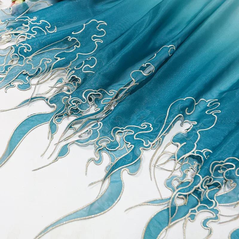 Embroidery Style - Chinese Style Embroidery Lotus Leaf Gradient