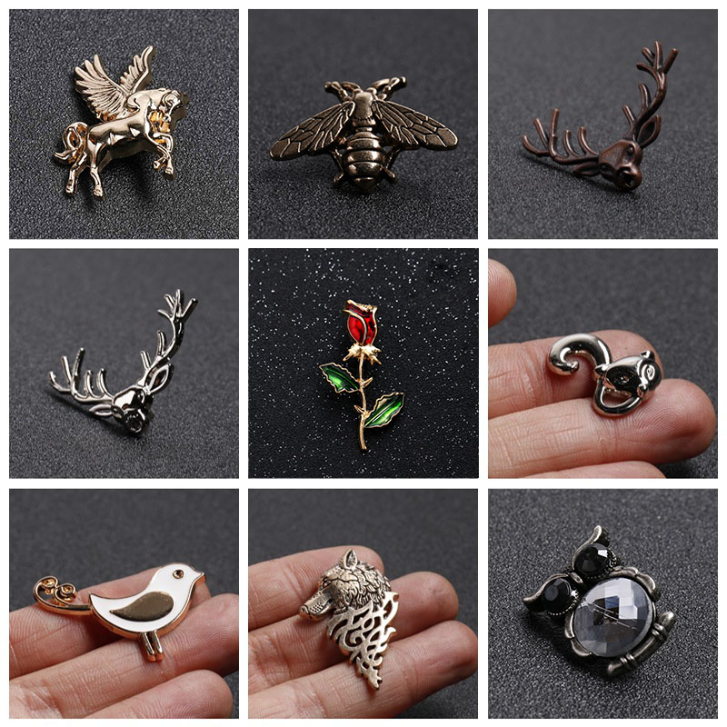 Embroidery Artist - Animal Insect Series Bee/Flower/Bird/Deer Enamel Brooch