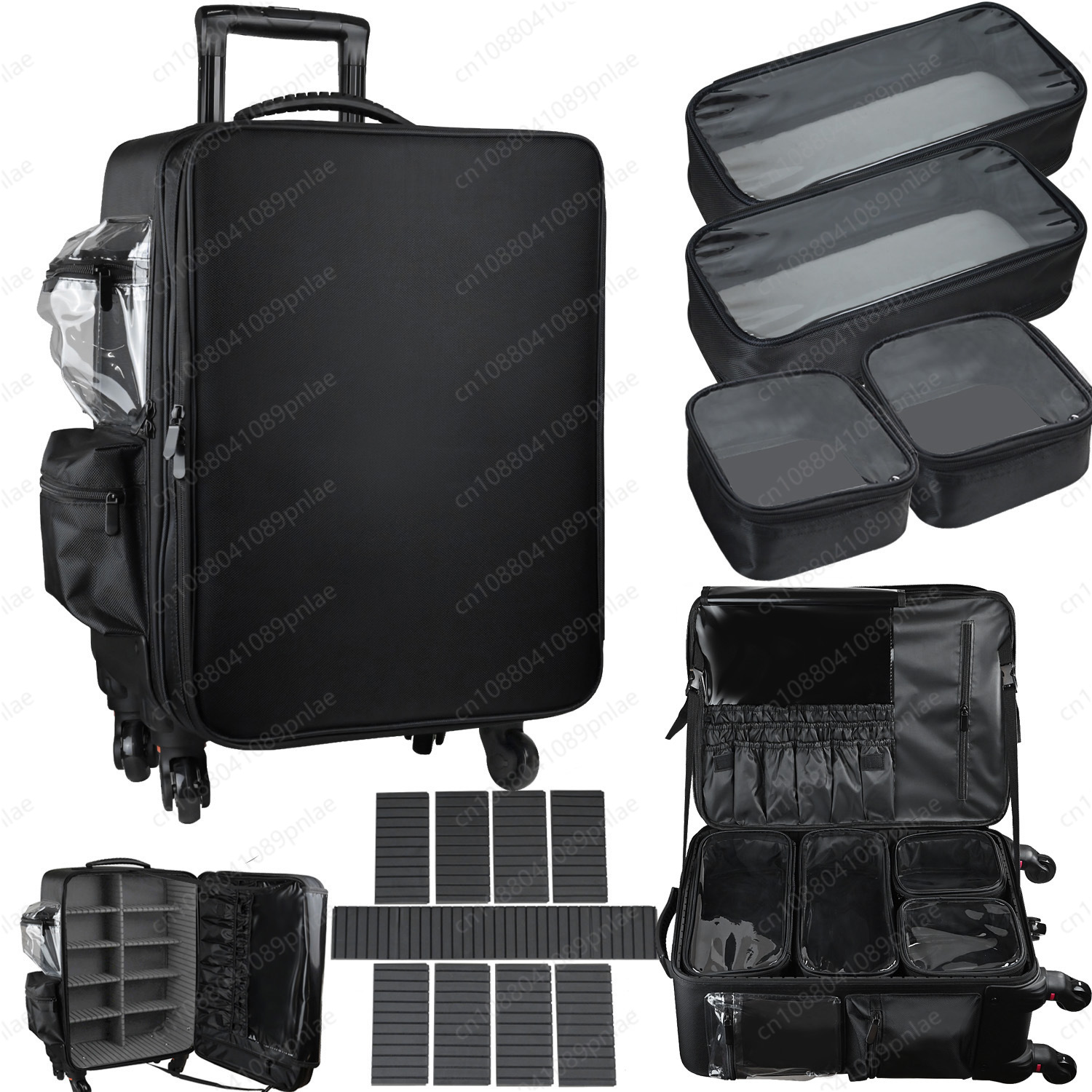 Embroidery Artist - Large-capacity Trolley Cosmetic Case, Professional Follow-up