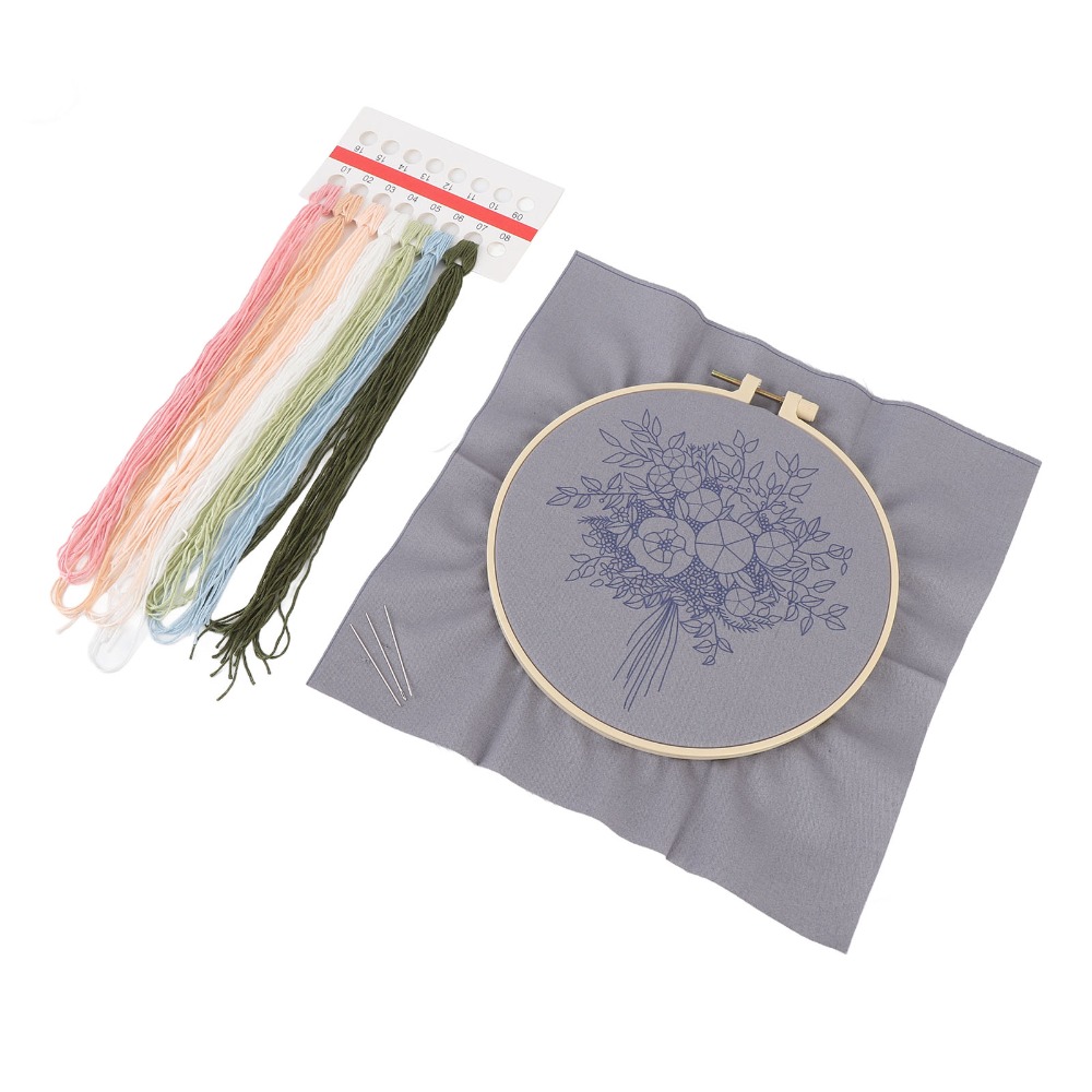 Embroidery Design Patterns Flowers - Printed Pattern Embroidery Starter Kit 3D