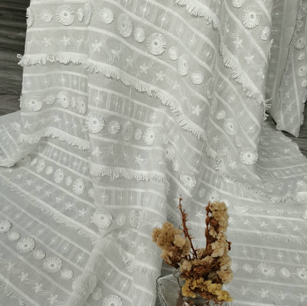 Embroidery Design 3D - Latest all-cotton 3D floral tassel lace