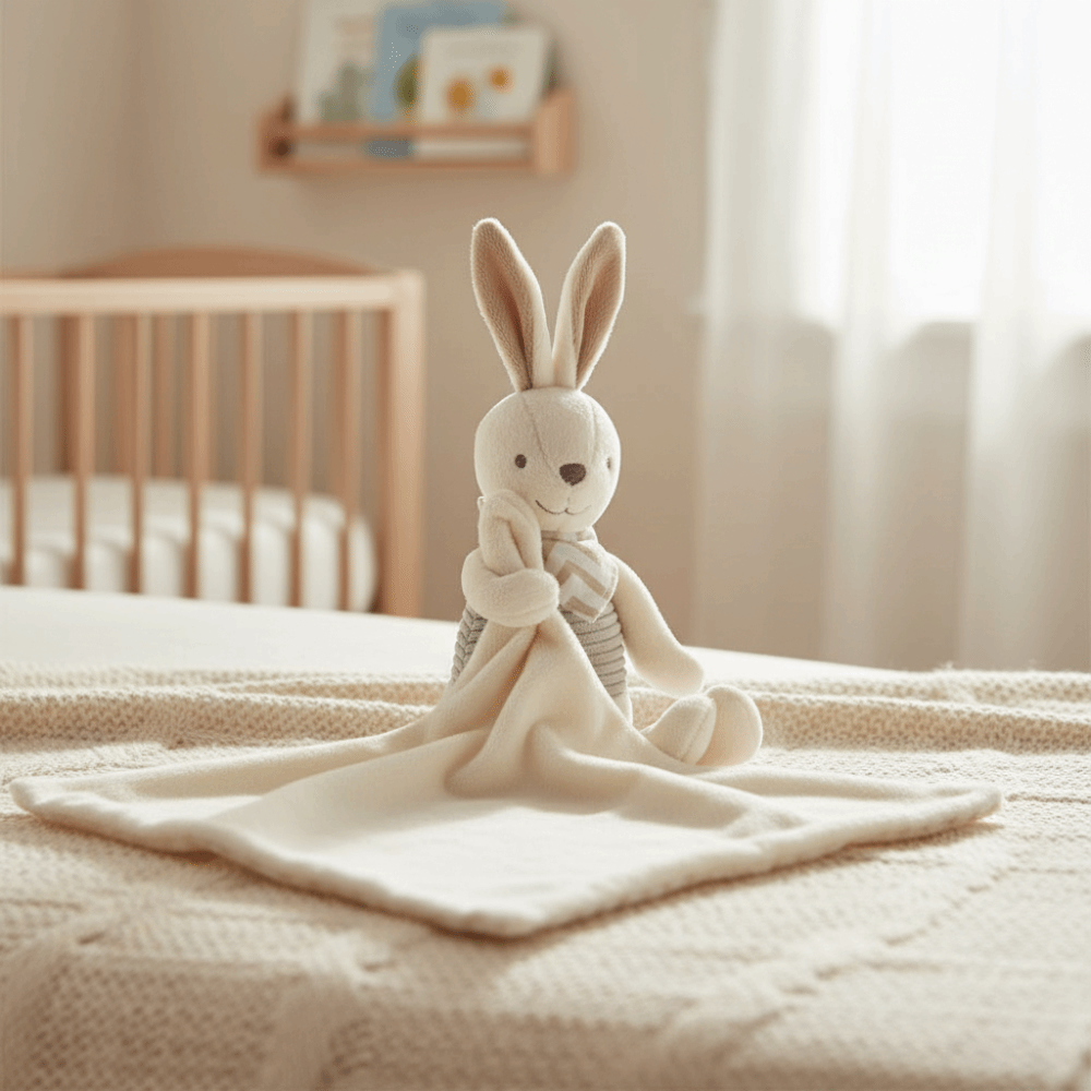 Embroidery Towel - Square Shape Baby Rabbit Comforter Cute