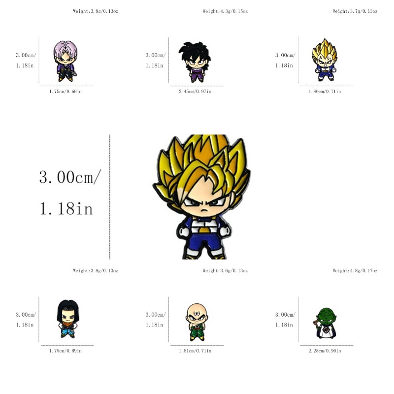 7pcs Set Cute Manga Brooches f - огляд і ціна Embroidery Textile