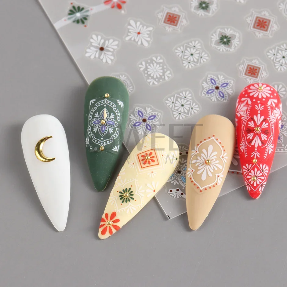 3D Bohemian Matte New Nail Sti - огляд і ціна Embroidery Design 3D