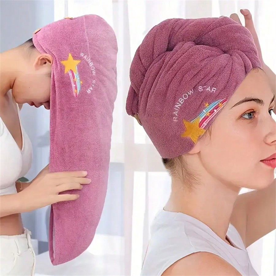 Quick-Dry Coral Fleece Hair To - огляд і ціна Embroidery Towel