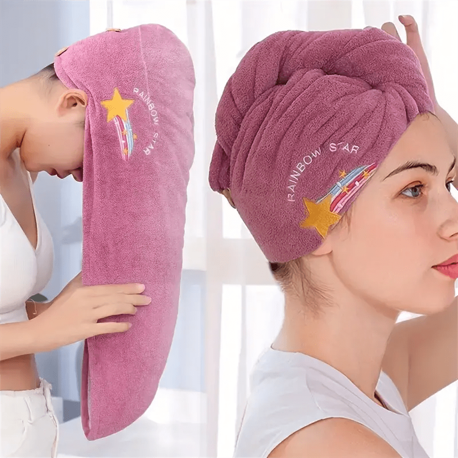 Quick-Dry Coral Fleece Hair To - огляд і ціна Embroidery Towel
