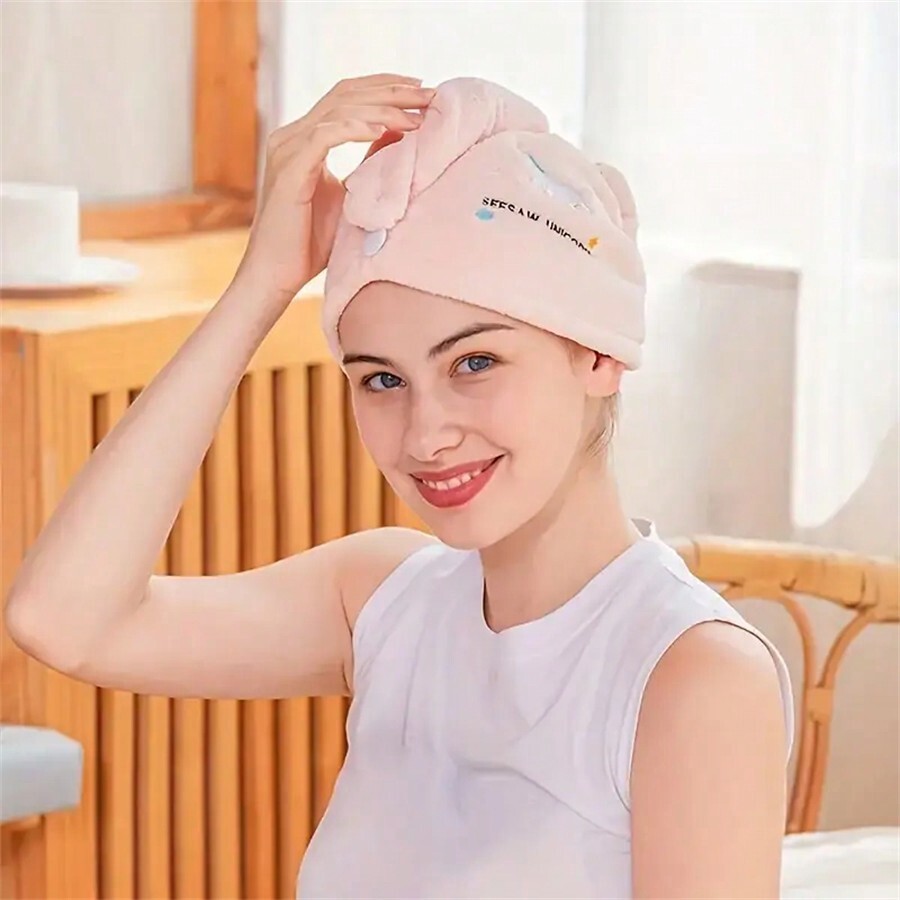 Quick-Dry Coral Fleece Hair To - огляд і ціна Embroidery Towel