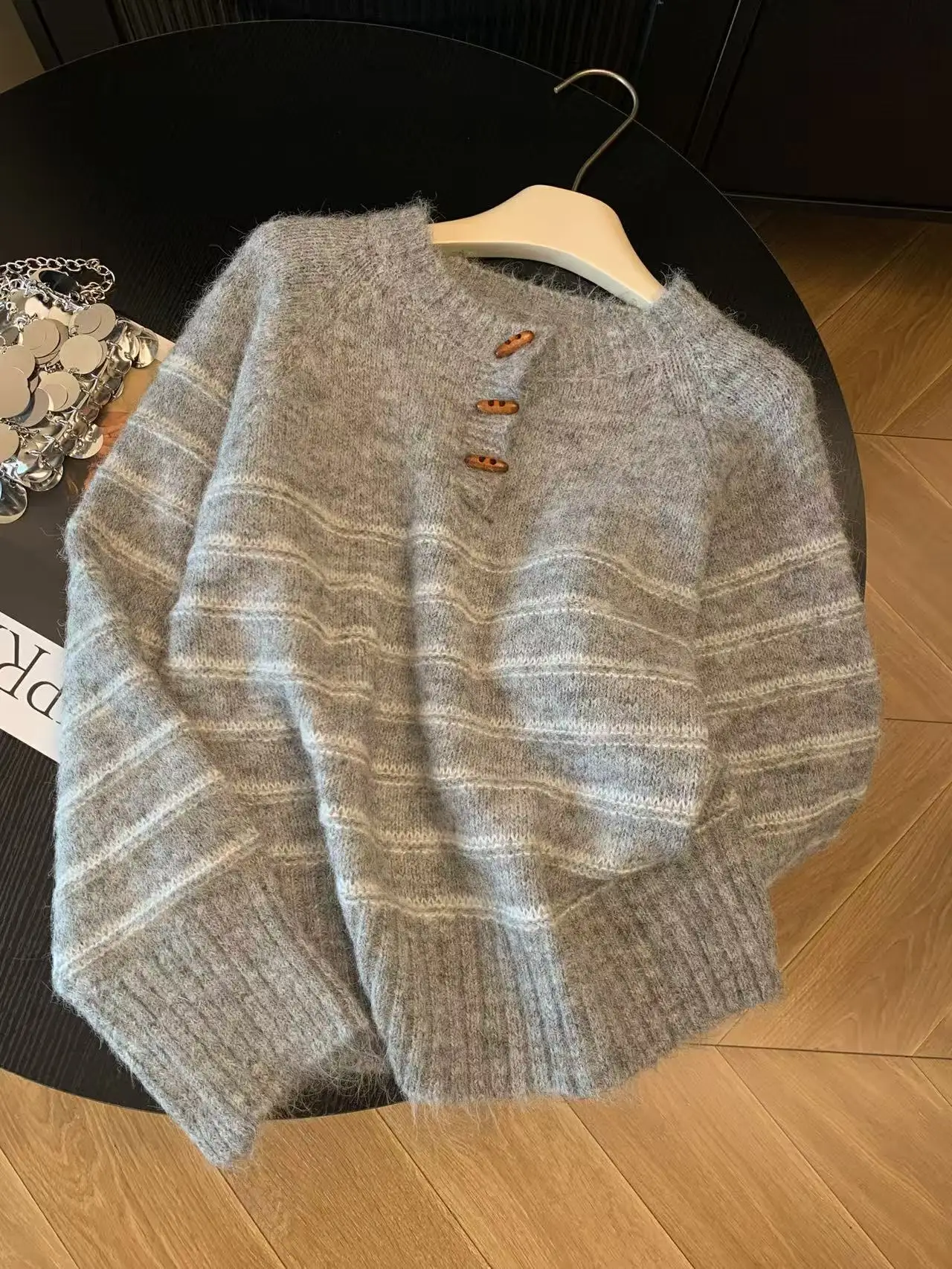 Autumn Winter Women's Striped  - огляд і ціна Embroidery Fashion