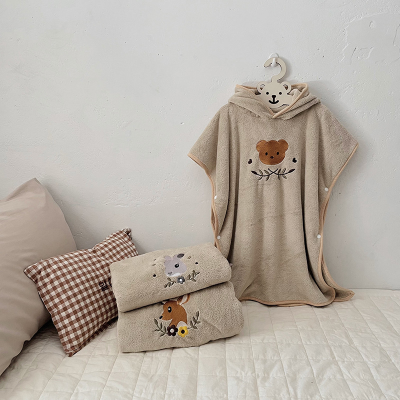 Children's Coral Fleece Cloaks - огляд і ціна Embroidery Towel