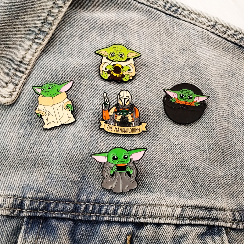 5pcs Cute cartoon Yoda badge s - огляд і ціна Embroidery Textile