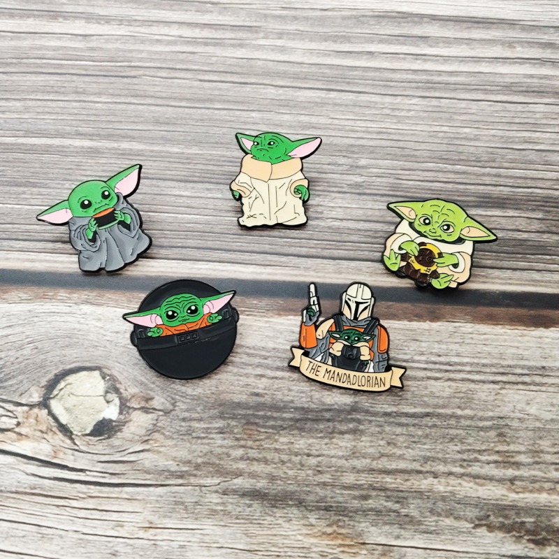 5pcs Cute cartoon Yoda badge s - огляд і ціна Embroidery Textile
