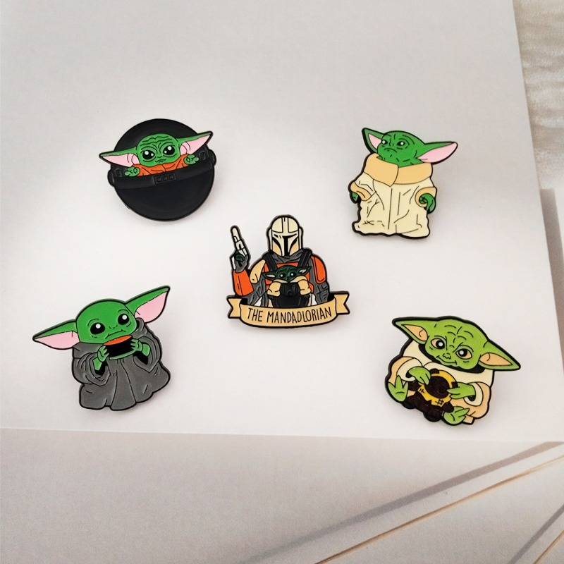 5pcs Cute cartoon Yoda badge s - огляд і ціна Embroidery Textile