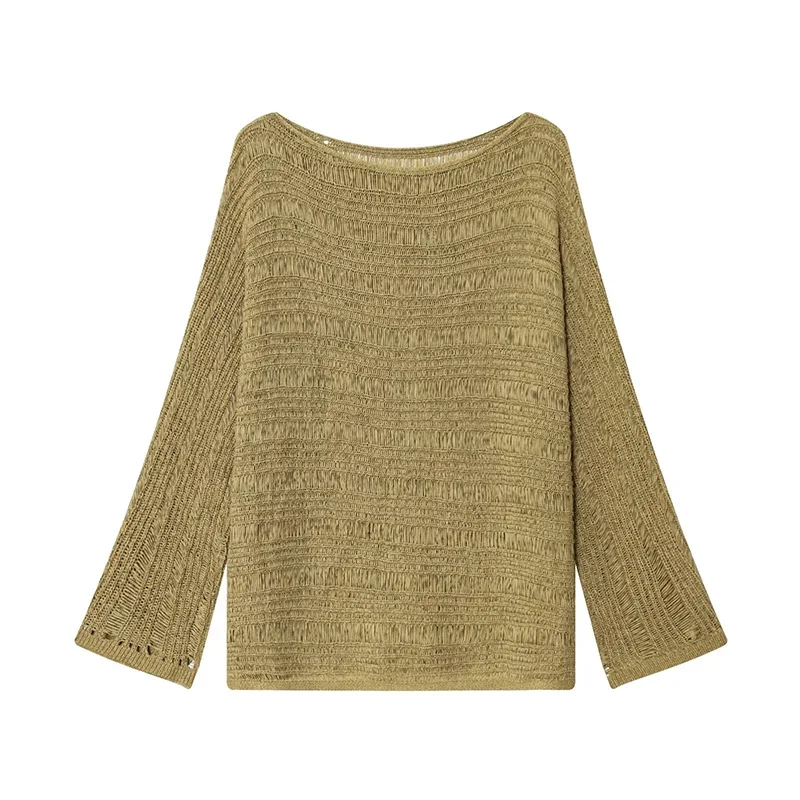 Vintage Boat Neck Knit Sweater - огляд і ціна Embroidery Fashion