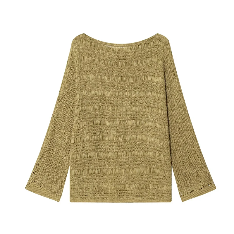Vintage Boat Neck Knit Sweater - огляд і ціна Embroidery Fashion