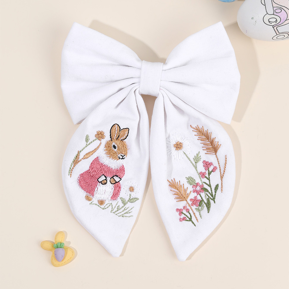 Rabbit Embroidery Bow Hair Cli - огляд і ціна Embroidery Rabbit
