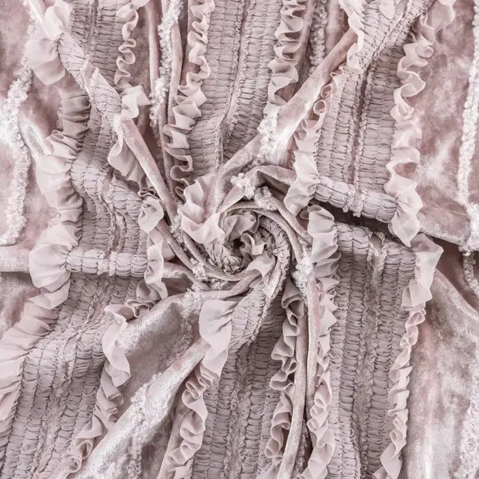 New velvet stretch fabric with - огляд і ціна Embroidery Design 3D