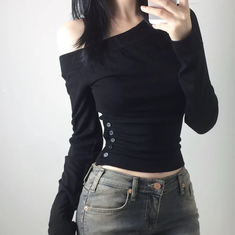 Y2K Vintage Pleated Button T-S - огляд і ціна Embroidery Fashion