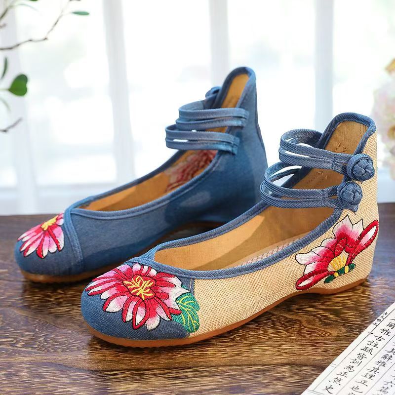Woman Wedges Embroidered Cloth - огляд і ціна Embroidery Style