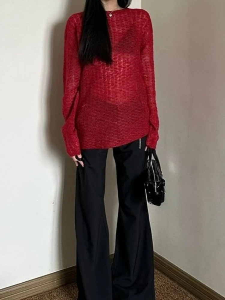 Y2K See-Through Knitted Women' - огляд і ціна Embroidery Fashion